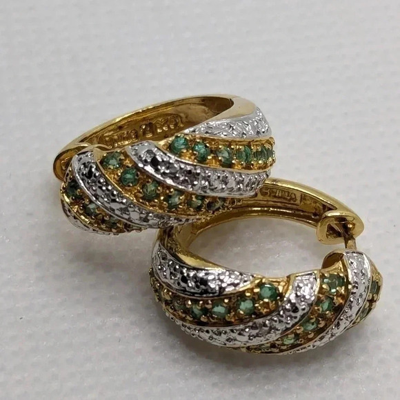 Jewelry - 925  vermeil diamond Huggie earrings
